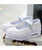 White low cut velcro slip on rocker bottom shoe sneaker 09