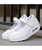 White low cut velcro slip on rocker bottom shoe sneaker 10