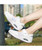 White cut out velcro slip on rocker bottom shoe sneaker 04