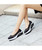 Black lace low cut slip on rocker bottom shoe sneaker 02