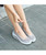 Grey lace low cut slip on rocker bottom shoe sneaker 05