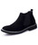 Black slip on dress shoe boot in plain 01