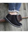 Black slip on dress shoe boot in plain 13