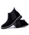 Black slip on dress shoe boot in plain 21