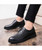 Black simply plain derby dress shoe 02