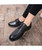 Black simply plain derby dress shoe 07
