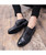 Black patent leather studded derby brogue dress shoe 03