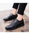 Black patent leather studded derby brogue dress shoe 04