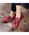Red crocodile skin pattern tassel slip on dress shoe 06