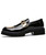 Black golden brogue buckle to tone slip on dress shoe 14