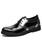 Black patent silver two tone derby brogue dress shoe 01