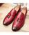 Red crocodile skin pattern tassel slip on dress shoe 13