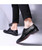 Black crocodile skin pattern derby dress shoe 04