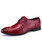 Red crocodile skin pattern derby dress shoe 01