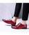 Red crocodile skin pattern derby dress shoe 05