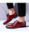 Red crocodile skin pattern derby dress shoe 06