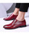 Red crocodile skin pattern derby dress shoe 03