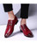 Red crocodile skin pattern derby dress shoe 08