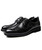 Black derby dress shoe side crocodile skin pattern 16