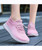 Pink flyknit dot pattern sock like fit shoe sneaker 03