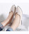 Beige low cut point toe slip on shoe flat in plain 06