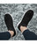 Black flyknit textured slip on sock like fit shoe sneaker 04