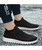 Black flyknit textured slip on sock like fit shoe sneaker 03