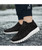 Black flyknit textured slip on sock like fit shoe sneaker 10