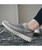 Grey flyknit textured slip on sock like fit shoe sneaker 04