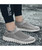 Grey flyknit textured slip on sock like fit shoe sneaker 06