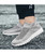 Grey flyknit textured slip on sock like fit shoe sneaker 08