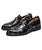 Black camo pattern metal buckle slip on dress shoe 11