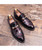 Red camo pattern metal buckle slip on dress shoe 09