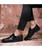 Black splice metal buckle slip on dress shoe 04