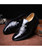 Black splice metal buckle slip on dress shoe 15