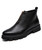 Black plain slip on dress shoe boot with zip on vamp 01