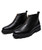 Black plain slip on dress shoe boot with zip on vamp 14