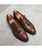 Brown tassel on vamp leather slip on dress shoe 11