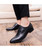 Black triangle pattern leather derby dress shoe 02