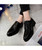 Black crocodile skin pattern derby dress shoe 06