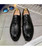 Black crocodile skin pattern derby dress shoe 16