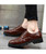 Brown crocodile skin pattern derby dress shoe 02