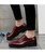 Red crocodile skin pattern derby dress shoe 04