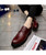 Red crocodile skin pattern derby dress shoe 11