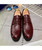 Red crocodile skin pattern derby dress shoe 14