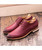 Red retro toned leather derby dress shoe 10