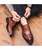 Brown retro brogue leather derby dress shoe 03