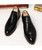 Black retro point toe leather derby dress shoe 07