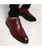 Red retro point toe leather derby dress shoe 03