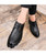 Black texture pattern leather derby dress shoe 05